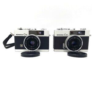 Konica C35 V and C35 - 35mm Film Cameras -Vintage - Untested